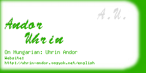 andor uhrin business card